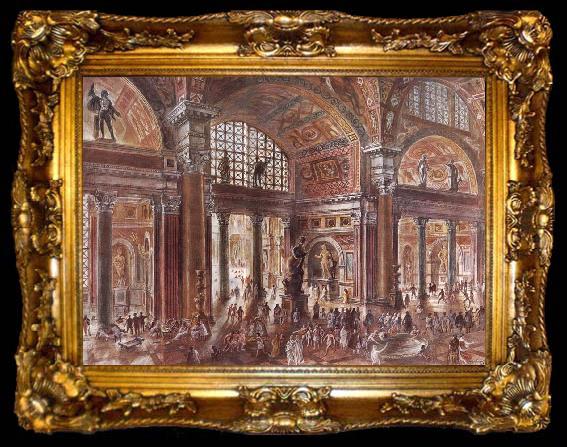 framed  unknow artist Reconstruction of the Baths of Diocletian in Rome, ta009-2